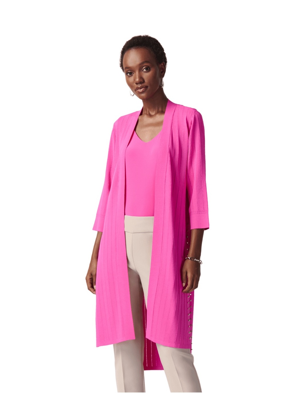 Joseph Ribkoff Long Side Slits Cover Up Cardigan - Size L
